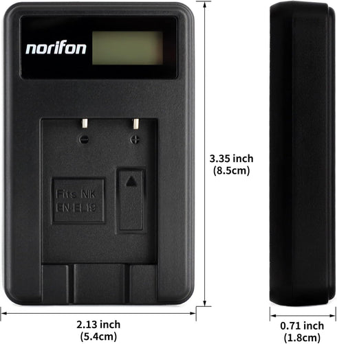 EN-EL19 LCD USB Charger for Nikon Coolpix S33, S7000, S6900, S2800, and More, Black EN-EL19-L