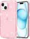 JJGoo Glitter Clear Transparent Soft TPU Case for iPhone 15, Anti-Scratch Shockproof Protective Phone Bumper, Slim