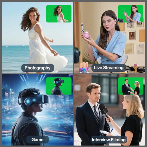 Qoolfoto 1010FT Green Screen Backdrop, Photography Chromakey Greenscreen Background Sheet for Zoom Meeting, Polyester