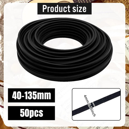 Gtziqa 50 Cassette 40-135 mm Cassette 4 mm Pcs Recorder Rubber Belts Recorder Repair Maintenance Tape Square Mix