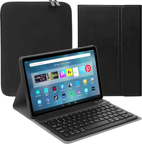 Keyboard for Fire Max 11 Tablet - 11" Slim Cover with Detachable Wireless Keyboard & Carrying Bag, Black