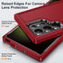 3-Layer Military Grade Protective Case with Kickstand for Samsung Galaxy S24 Ultra Phone Case (Red+Black)