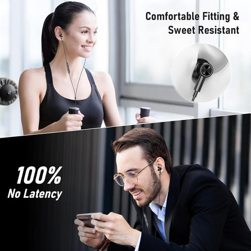 Wired Earbuds, Magnetic 3.5mm Jack Earphone for Samsung Galaxy A15 5G, Noise Canceling HiFi Stereo Headset for iPhone