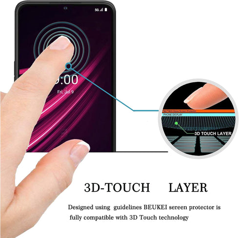beukei (3 Pack) Screen Protector Tempered Glass Compatible for T-Mobile REVVL V+ 5G (T-Mobile REVVL V PLUS 5G), Touch Sensitive,(6.82 inch) Case Friendly, 9H Hardness