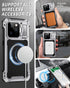 Lanhiem Metal Case for iPhone 15 Pro Max, Built-in Camera Kickstand & Glass Screen Protector, Heavy Duty Rugged Cover