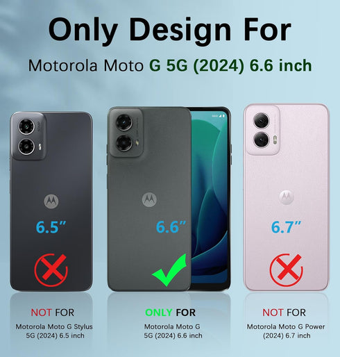 FNTCASE Motorola Moto G-5G-2024 Case with Built-in Screen Protector, Rugged Shockproof Full Body Cover