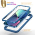 Diaclara Designed for iPhone 13 Case, Full Body Rugged Case with Built-in Touch Sensitive Anti-Scratch Screen Protector, Soft TPU Bumper Case for iPhone 13 6.1" (Blue and Clear)