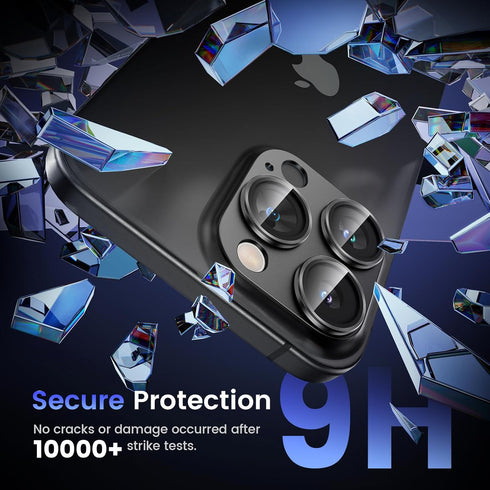 Tensea Camera Lens Protector for iPhone 15 Pro/iPhone 15 Pro Max, Metal Aluminum Alloy Tempered Glass Cover, Case