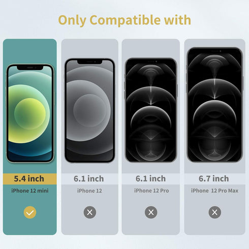 UNBREAKcable 3-Pack Tempered Glass Screen Protector for iPhone 12 mini, 9H Hardness, 99.99% HD Clear, Case Friendly.