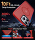 Strong Magnetic Case for iPhone 13 Pro Max, Military Grade Drop Protection, Shockproof Translucent Matte Red