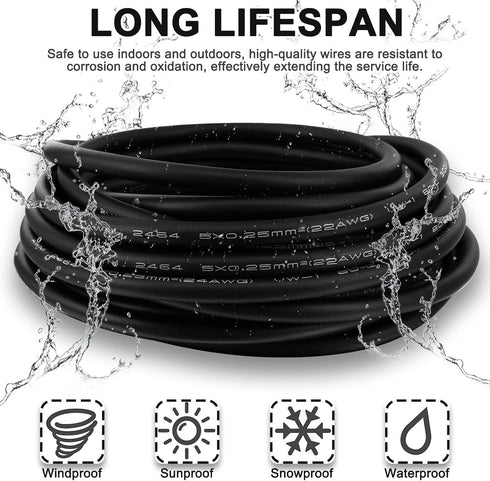 M12 Sensor Connector Aviation Cable - Male 4 pin Straight 6.5Ft/2M Waterproof Electrical Cable