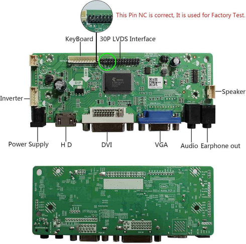 VSDISPLAY DVI VGA Audio LCD Controller Board for 17 inch 4:3 1280X960 Displays