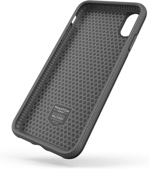 ENCASED iPhone XR Wallet Case (2018), Ultra Durable Cover with Card Holder Slot for 4 Credit Cards (Phantom Black)