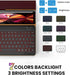 Leather Keyboard Case for iPad Air 5th 4th Generation, 7 Color Backlight BT Keyboard Folio, Wine