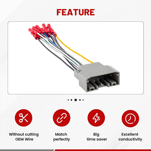 2007-2011 RED WOLF Radio Wiring Harness Compatible with Dodge Chrysler Jeep Install Car Stereo CD Player Receiver