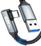 SUNGUY 10Gbps Android Auto USB C Cable 1FT, Right Angle USB C 3.1 Gen 2 Fast Charge, Compatible with iPhone 15/15 Pro