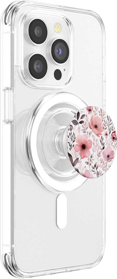 PopSockets PopGrip for MagSafe, Pink Floral Flower Bouquet Cute Pattern