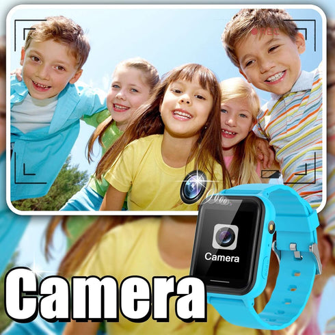 PTHTECHUS Smart Watch for Kids, Boys Girls Smartwatch with 2 Way Phone, HD Selfie Camera, Games, Music, for Ages 4-13
