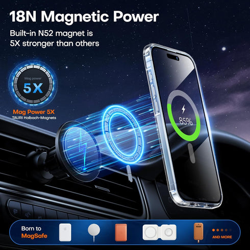 TAURI 15 15, for iPhone Case, Compatible with MagSafe, with Screen Protectors, Not-Yellowing Military-Grade Protection