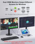 Dual Monitor Adapter, HDMI Adapter for Dual Monitors, USB C to Dual HDMI Adapter, Docking Station for Laptop Dual Monitor, HDMI Splitter Extended Display, Connect Two Monitors to Laptop