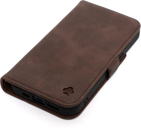 Porter Riley Leather Case for iPhone 14 Pro | Premium Genuine Leather Stand/Cover/Wallet/Flip Case
