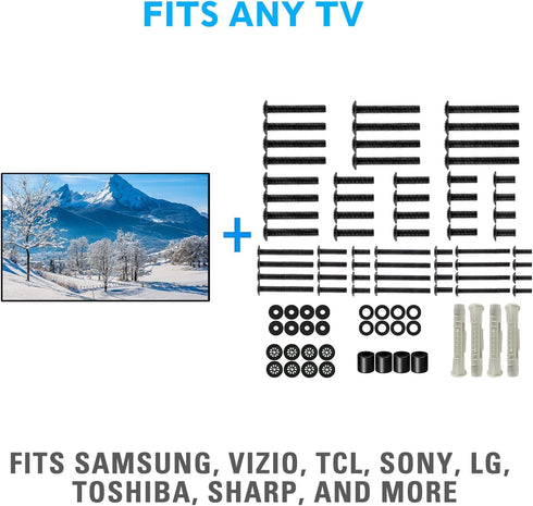 MOUNTUP Universal TV Mounting Hardware Kit Fits Most LED LCD OLED 4K TVs, Includes Screws and Anchors