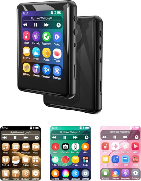 tokemisc 64GB MP3 Player with Bluetooth 5.3, Full Touch Screen Mp3 Mp4 Music