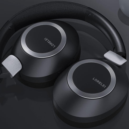 LORELEI B-C6 Wireless Over Ear Headphones, 50H Playtime, Foldable Lightweight Bluetooth Headsets, Deep Bass, Memory