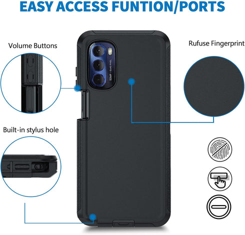 Anloes Case for Motorola Moto G Stylus 5G 2022, Defender Phone Case Heavy Duty Shockproof Dustproof Rugged