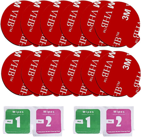 12 Pack 3M Sticky Adhesive Replacement Pads for Socket Mount Base VHB Sticker for Collapsible Grip & Stand