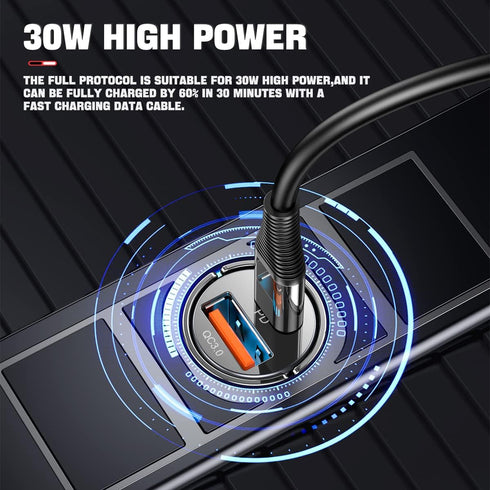 USB C 60W Car Charger Fast Charge, 30W PD & 30W QC3.0 with Metal Body, Universal for iPhone 13/13 Pro/12/12 Pro