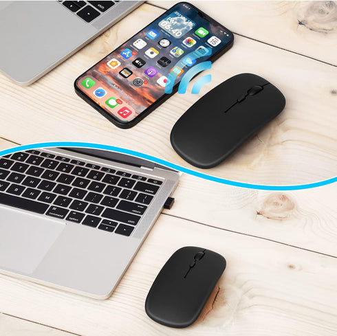 UrbanX 2.4GHz & Bluetooth Mouse, Rechargeable Wireless Mouse for Nvidia Shield K1, Laptop/PC/Mac, Black
