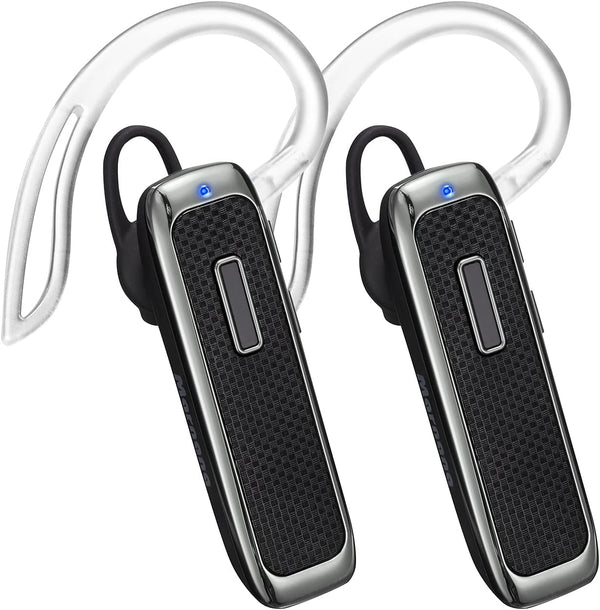 Bluetooth Headset, Hands-Free Wireless Earpiece with 18 Hours Playtime and Noise Cancelling Mic for iPhone Samsung