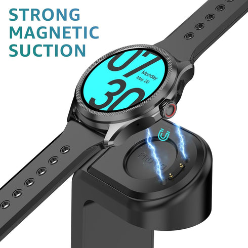 Replacement Connection Charging Dock - Compatible with Ticwatch Atlas/Pro 5 Enduro/Pro 5/3, 5 Feet Cable, Black