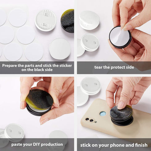 Weewooday 30 Phone Grip Holder - Double-Sided Sticker Expanding Stand Holder for Almost Phone Cases, White.