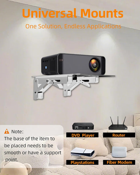 MAWADA PS4, 8.5x7.87 inches, Mini Projectors Shelf for Wall, Foldable Mount with Aluminum Alloy Shelf for Projector