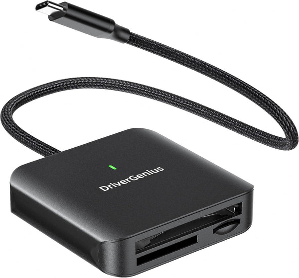 DriverGenius 3-in-1 USB-C 3.2 Gen1 CFast2.0 Card Reader with UHS-II SD, microSD4.0 Slots