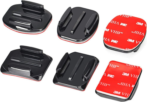 Sametop Helmet Adhesive Sticky Mounts - Curved & Flat 3M Mount for GoPro & DJI Osmo Cameras (6 Packs)