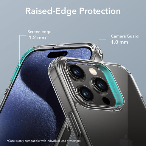 ESR Boost Series iPhone 15 Pro Case: Slim Clear Back, Metal Kickstand, 3 Stand Modes, Military-Grade Protection,
