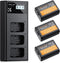 K&F Concept 3-Pack NP-FW50 Battery and 3-Slot Charger for Sony Alpha A6400 A6000 A6300 A6500 A5000