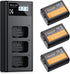 K&F Concept 3-Pack NP-FW50 Battery and 3-Slot Charger for Sony Alpha A6400 A6000 A6300 A6500 A5000