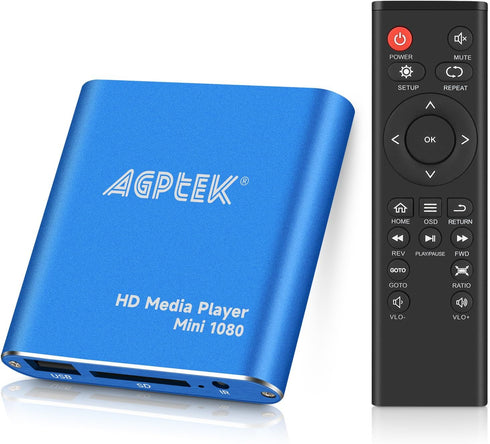 MYPIN HDMI Media Player, Blue Mini 1080p Full-HD Ultra HDMI MP4 Player for
