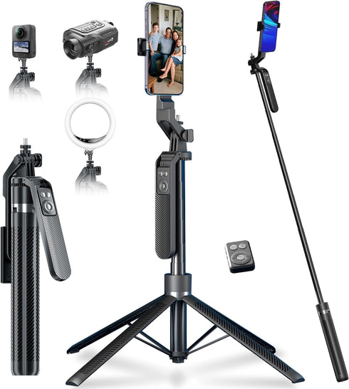 SYHsdzg 70" Tripod for Phone, Portable All in One Extendable Cell Phone Tripod