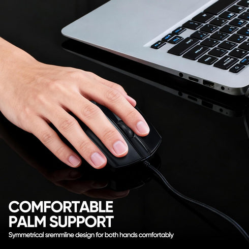 Guiheng Wired Keyboard and Mouse Combo, Full-Sized Ergonomic Computer Keyboard and Optical Wired Mouse for Windows, Mac