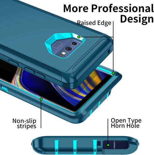 Galaxy Note 9 Case: Shockproof Dropproof Dustproof 3-Layer Heavy Duty Protection Hard Cover for Samsung Galaxy Note 9,