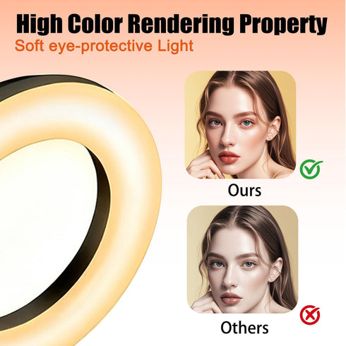 SULISAIS Desk Ring Light with Stand, Video Conference Lighting with Clip, Ring Light for Phone, Travel Selfie Light