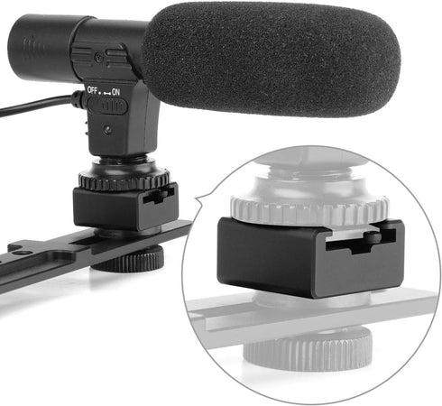 Updated Anwenk Flash Cold Shoe Mount Adapter - Flash Stand Adapter with 1/4"-20 Tripod Screw Thread for Camera Flash