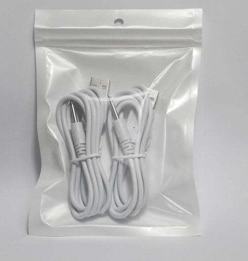 Bicmice 2.5mm USB DC Charging Cable - 2.7Ft Replacement for Massager, 2 Pack (White)