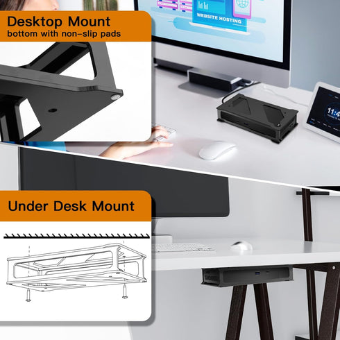 Docking Station Mounting Stand for Dell WD19 Series Dock, Wall Mount and Under Desk Acrylic Holder