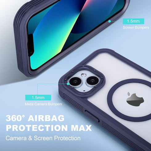 yowtrey 13 2 13 Defender for Clear iPhone Case with Belt Clip Holster + Screen Protectors, Compatible with MagSafe